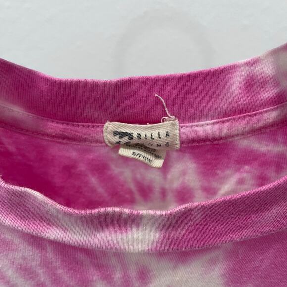 Billabong Pink Tie Dye Swirl Blue Palm Tree Graphic T-shirt ~ Women’s SM - Picture 5 of 5